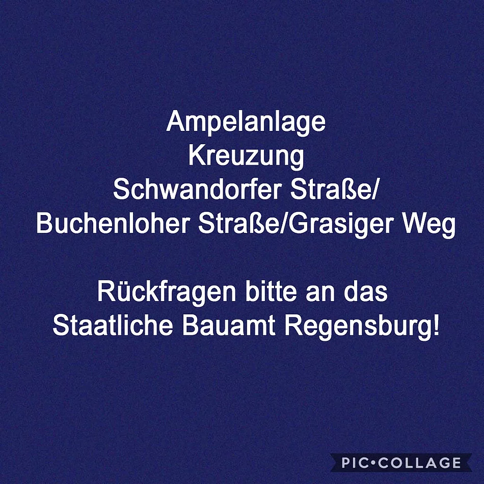 Defekt der Ampelanlage an Staatliches Bauamt gemeldet. Defekt der Ampelanlage an Staatliches Bauamt gemeldet.